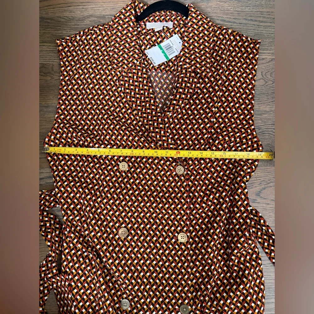Michael Kors Brown Printed Midi Dress